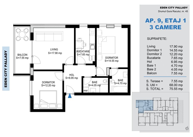Titan, 3 camere aproape de facilitati, zona linistita.